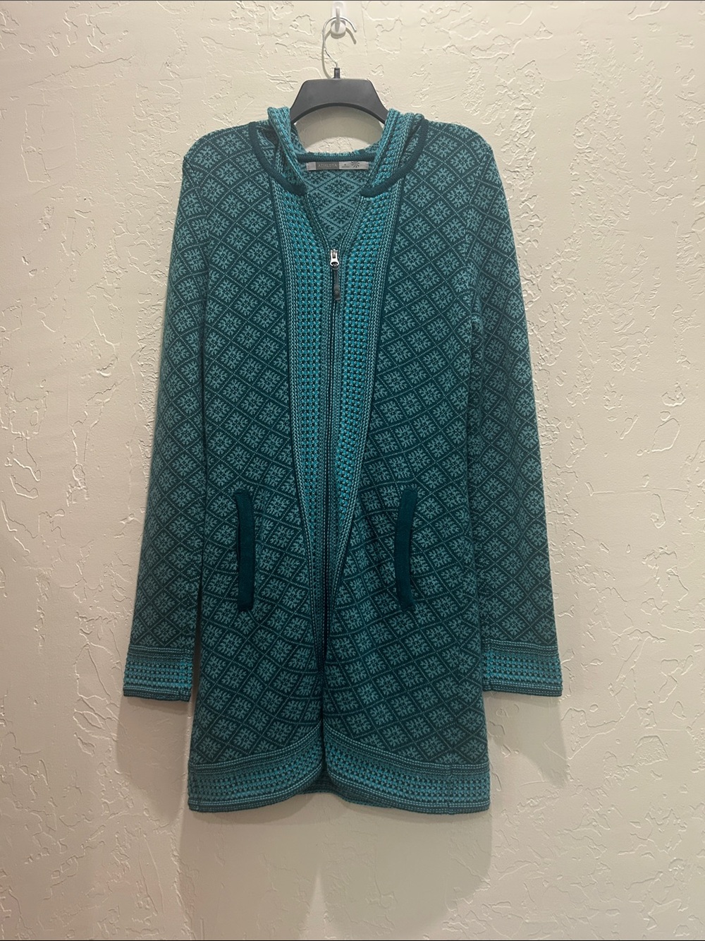 ATHETICA - Teal Hooded Zip Cardigan Sweater